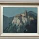 Mid Century Swedish Oil on Canvas “Village Motif” by Bengt Hillgrund
