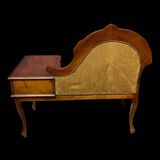 Telephone chair in wood and mustard fabric