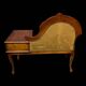 Telephone chair in wood and mustard fabric