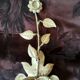 White glazed metal wall light with leaf and flower decor, 2 lights