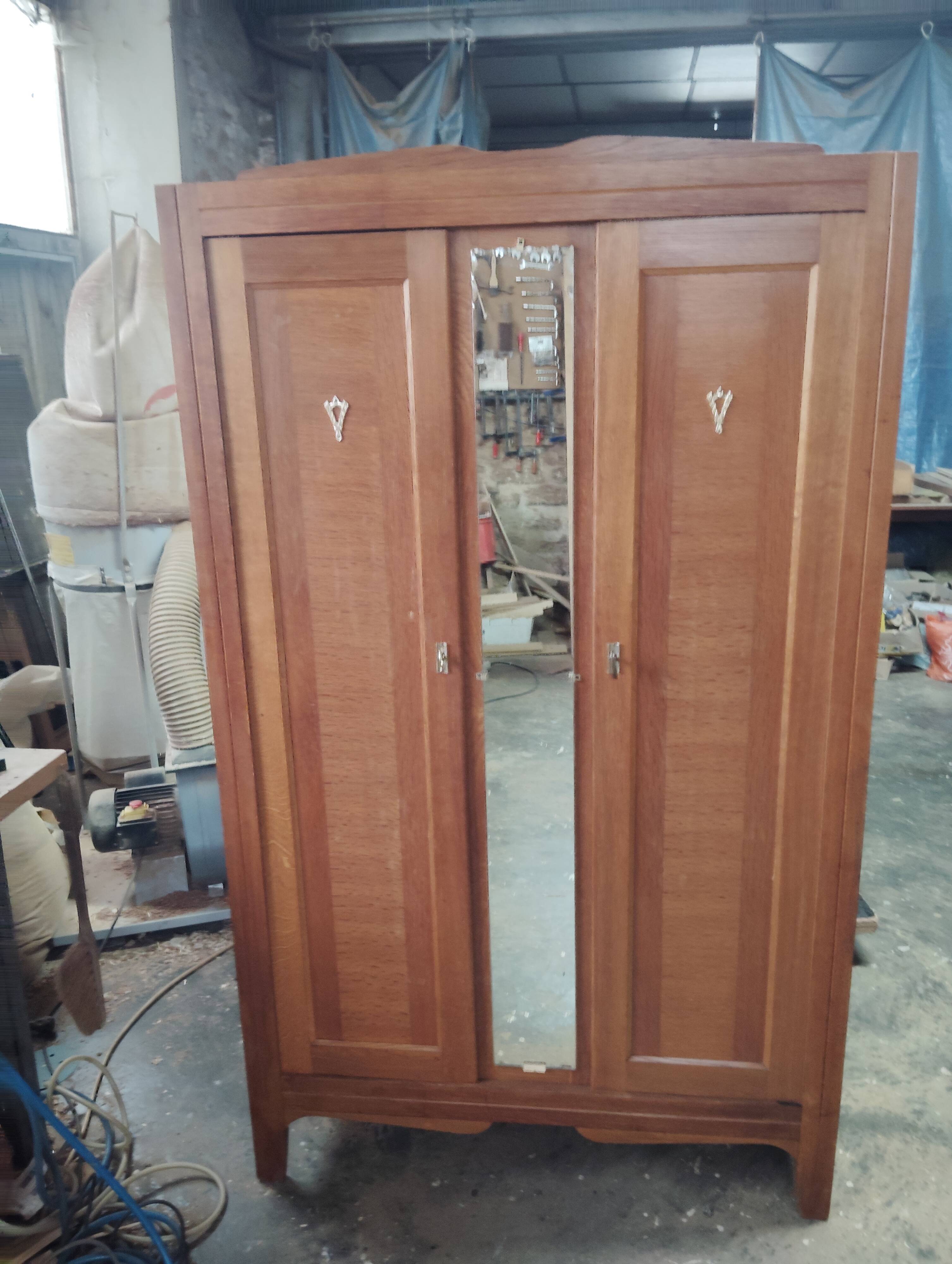 1950s Parisian wardrobe/closet in oak