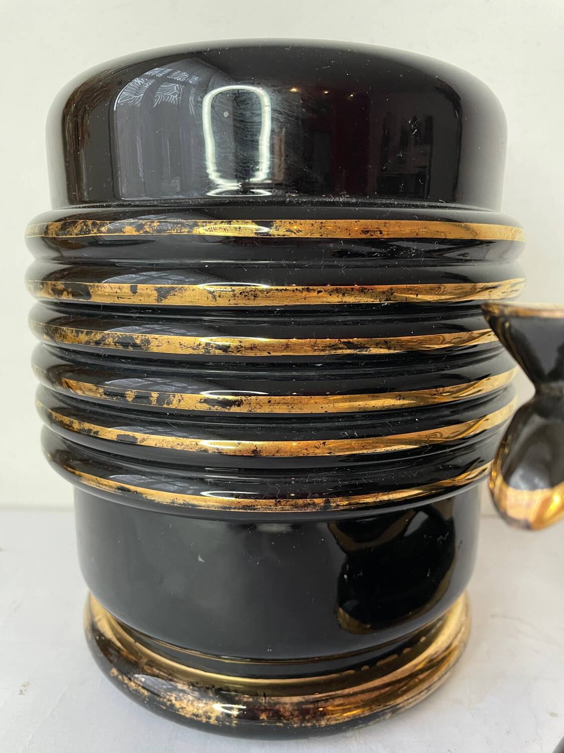 Art Deco vase and candle holder set