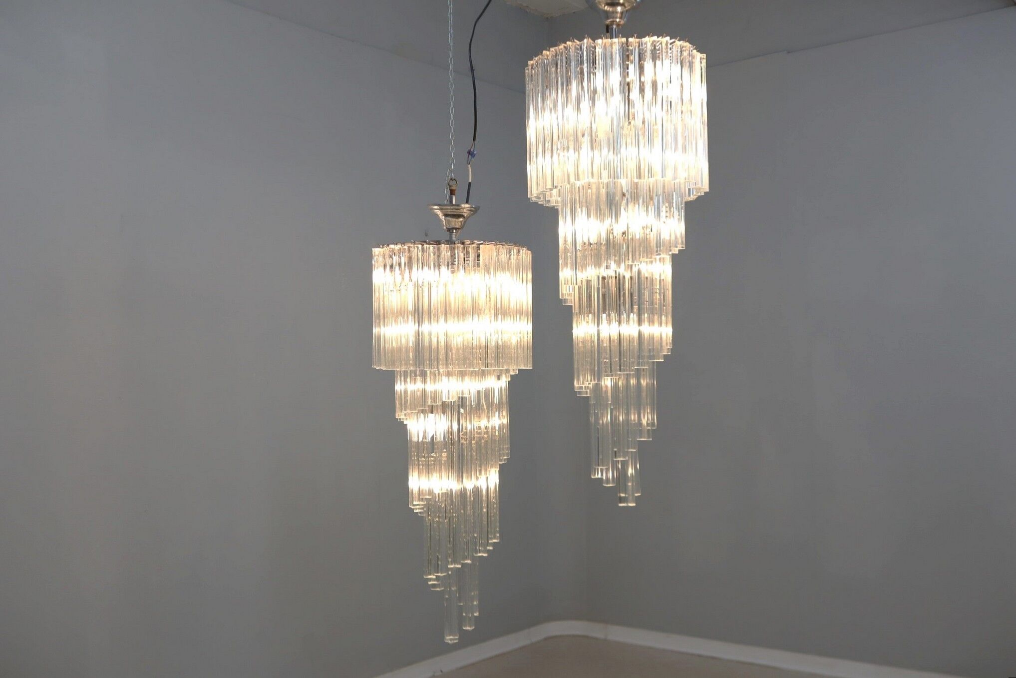 Lustre en verre Venini 4 spirale tredri années 1980