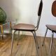 Trio of brown formica chairs 70s