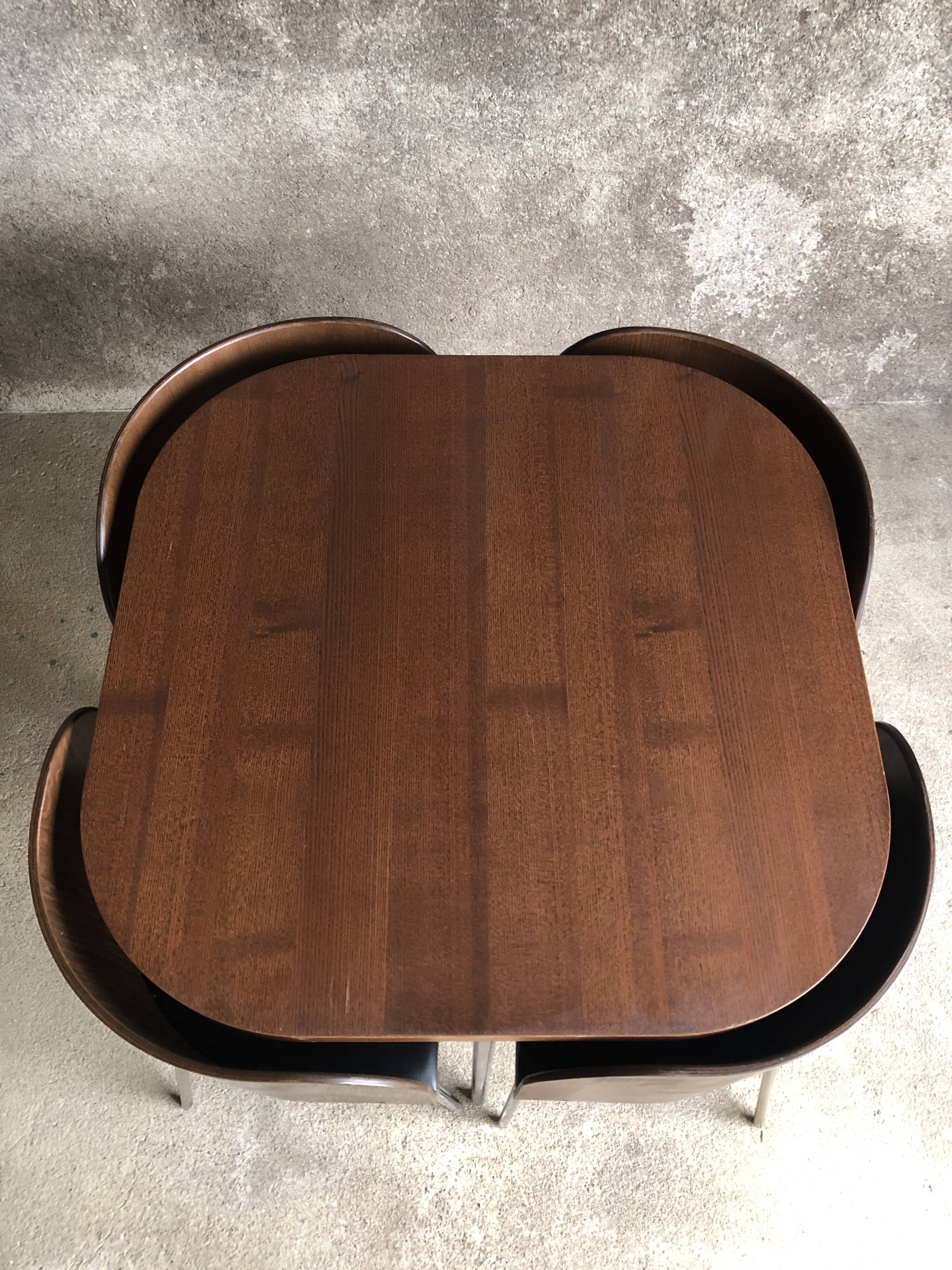 Fusion table and four chair set, vintage Ikea, 1990