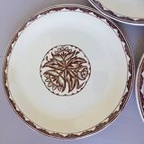 4 vintage dessert plates of Sarreguemines Argonne model in porcelain 210702