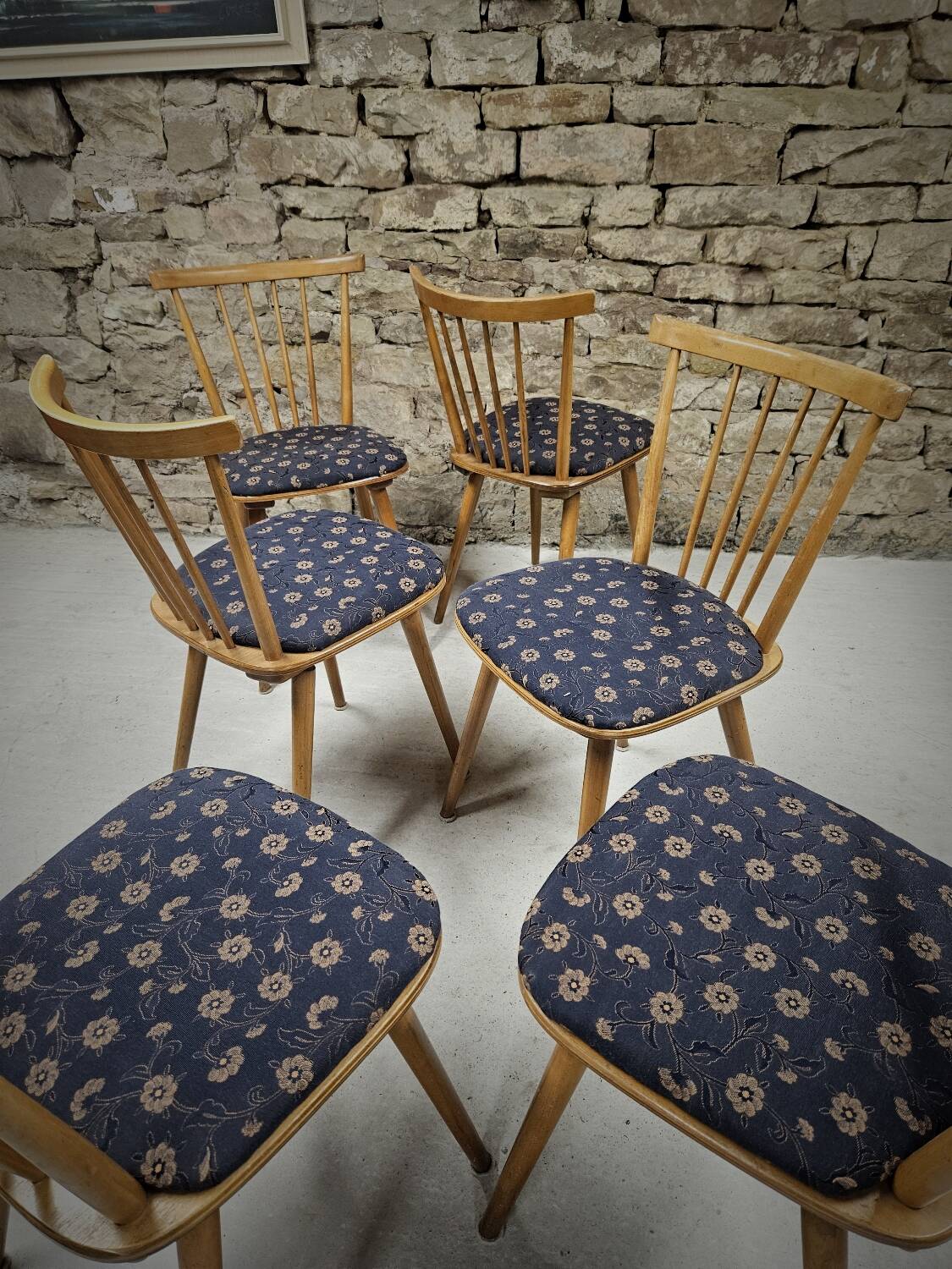 Lot of 6 bistro bar chairs from the 1960s