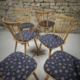 Lot of 6 bistro bar chairs from the 1960s