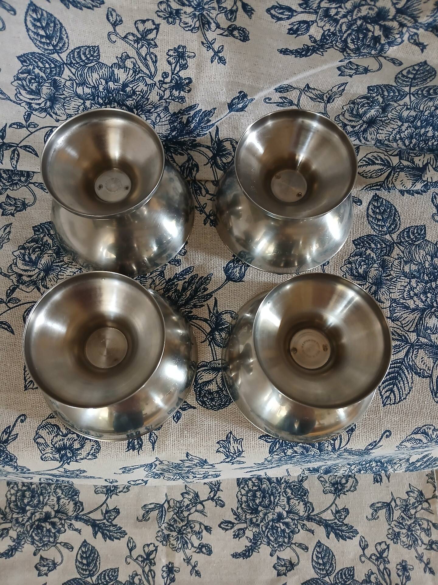 4 antique ice cream bowls