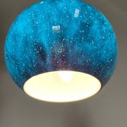 Peill and Putzler mid century vintage blue glass pendant chandelier