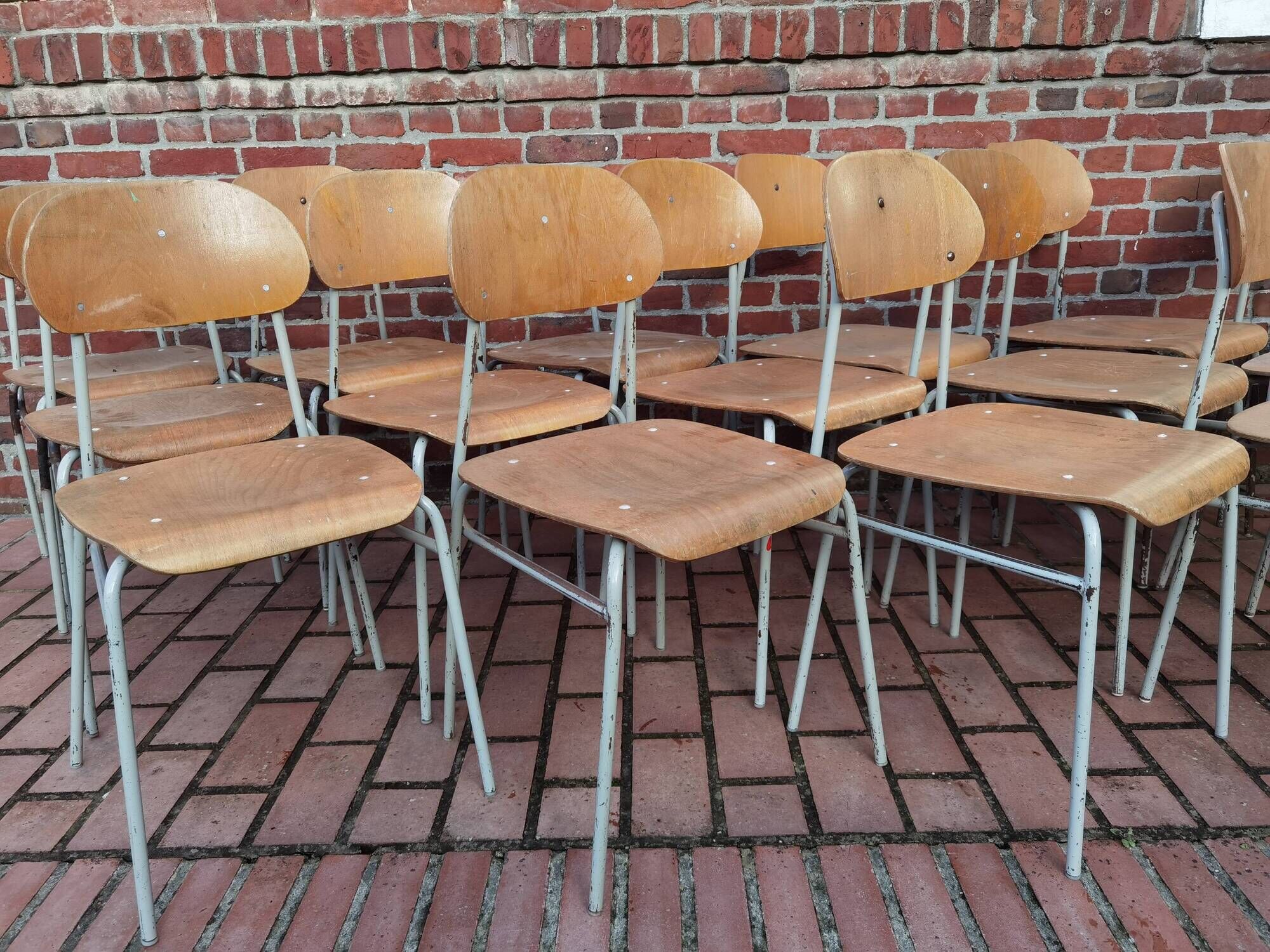 Lot de 4 chaises ecole tchécoslovaque 1950 1960