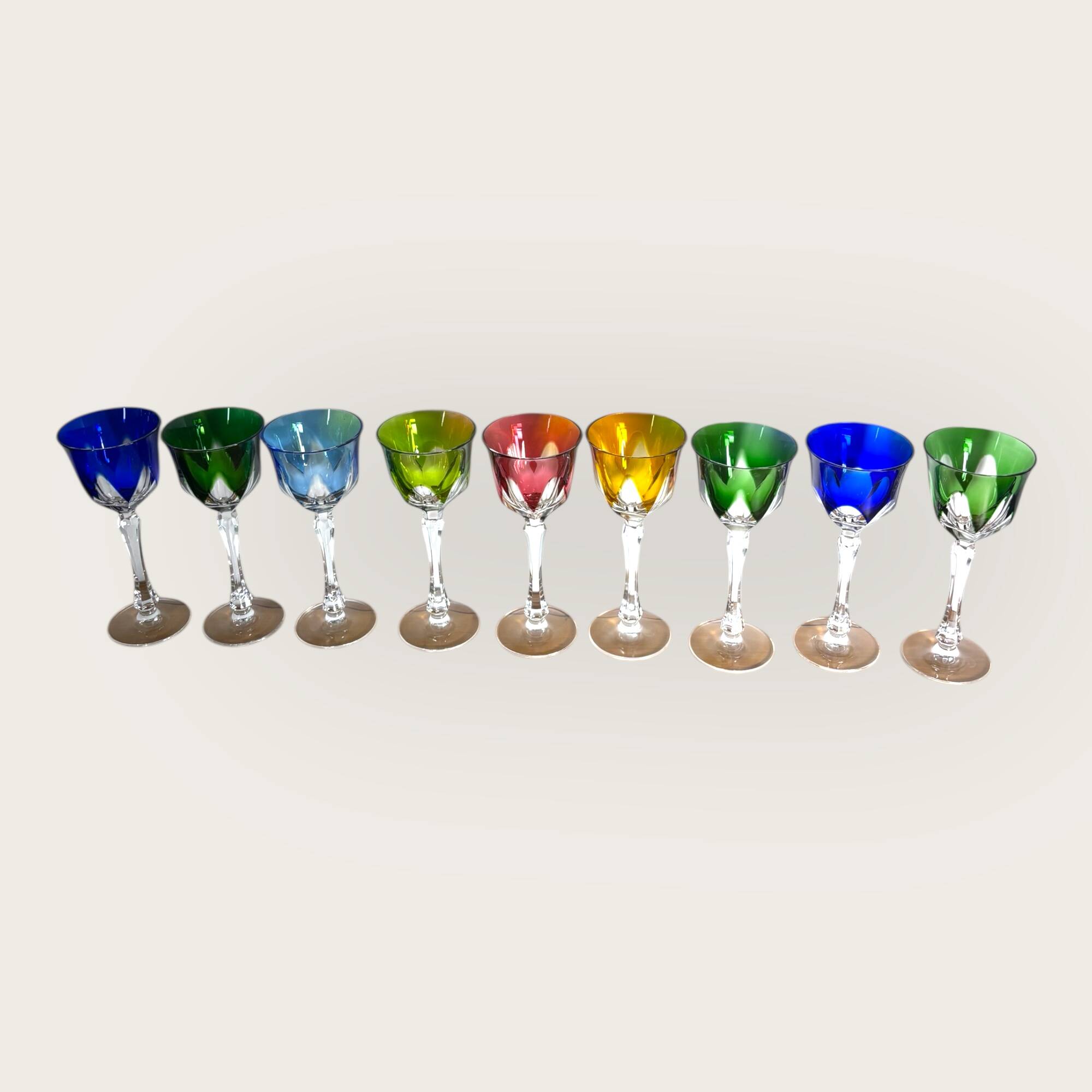 Roemer Crystal stemmed glasses, France color, XL