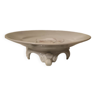 Limoges Lafarge porcelain compote bowl. Water lilies.