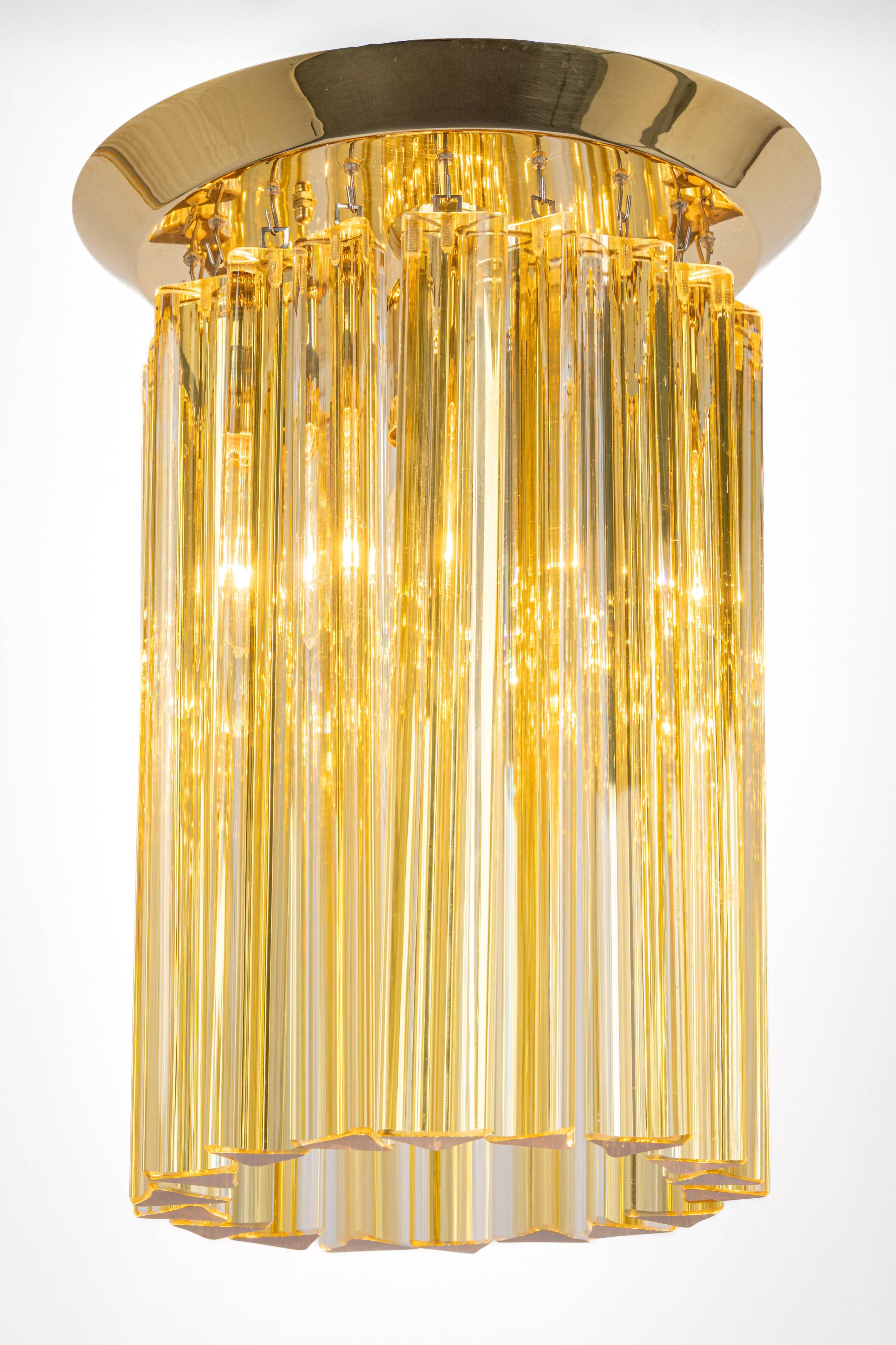 Small Murano glass ceiling light designed by Venini for Kalmar, Austria, 1970s.