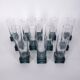 Vintage Italian Blue Crystal Glasses, 1970s, Set of 11