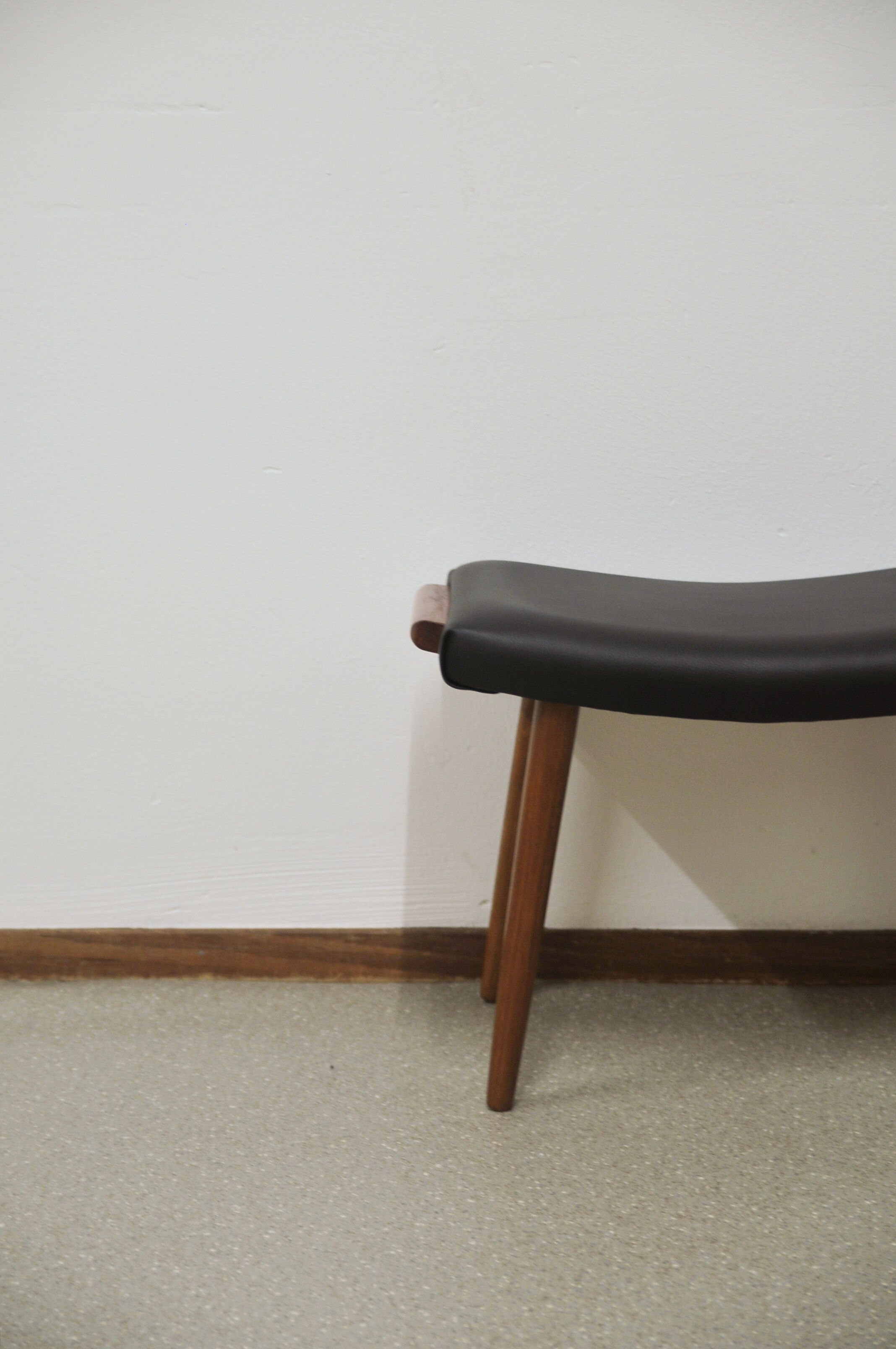 Vintage danish skai and teak stool