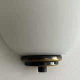 Vintage Vianne glass wall lamps, opaline and brass, Domec France 1970