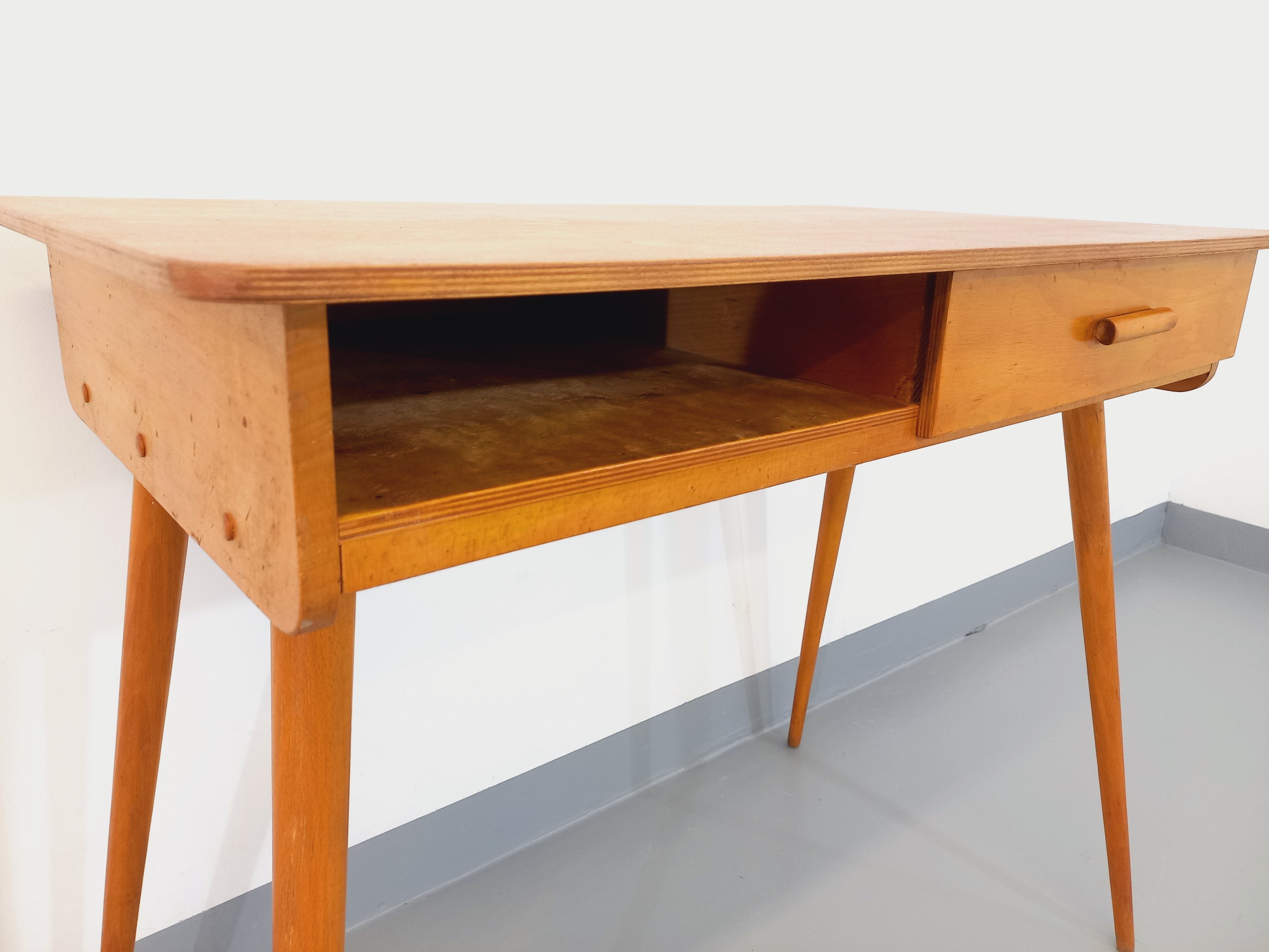 Vintage Baumann wooden desk from the 50s