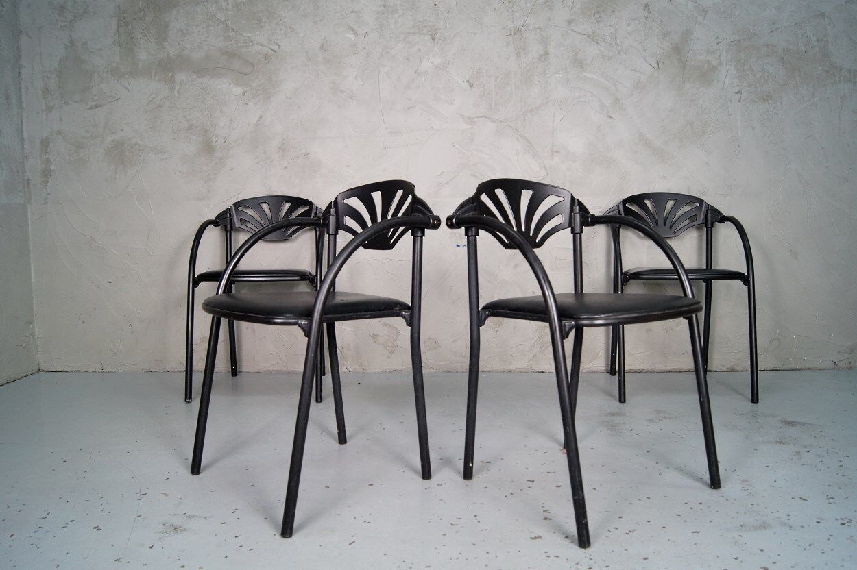 Italian Alisea armchairs by Lisa Bross for Studio Simonetti, 1980s, Set of 4