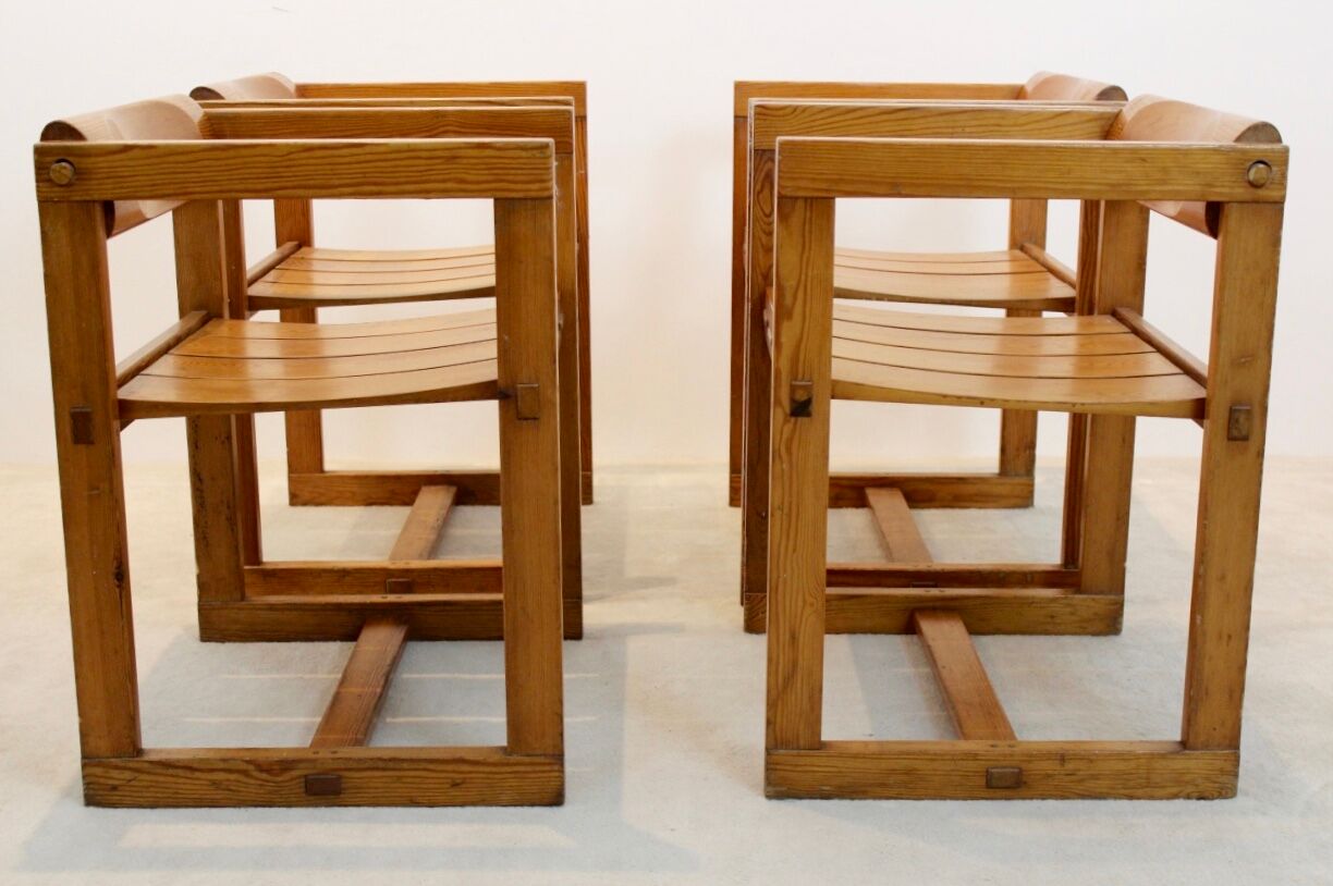 Set of 2  Edvin Helseth Pinewood with armchairs dining chair, Trybo Norway
