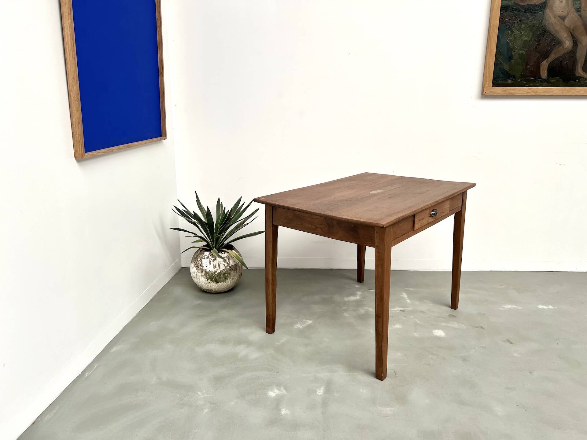 Solid cherry wood desk with spindle legs