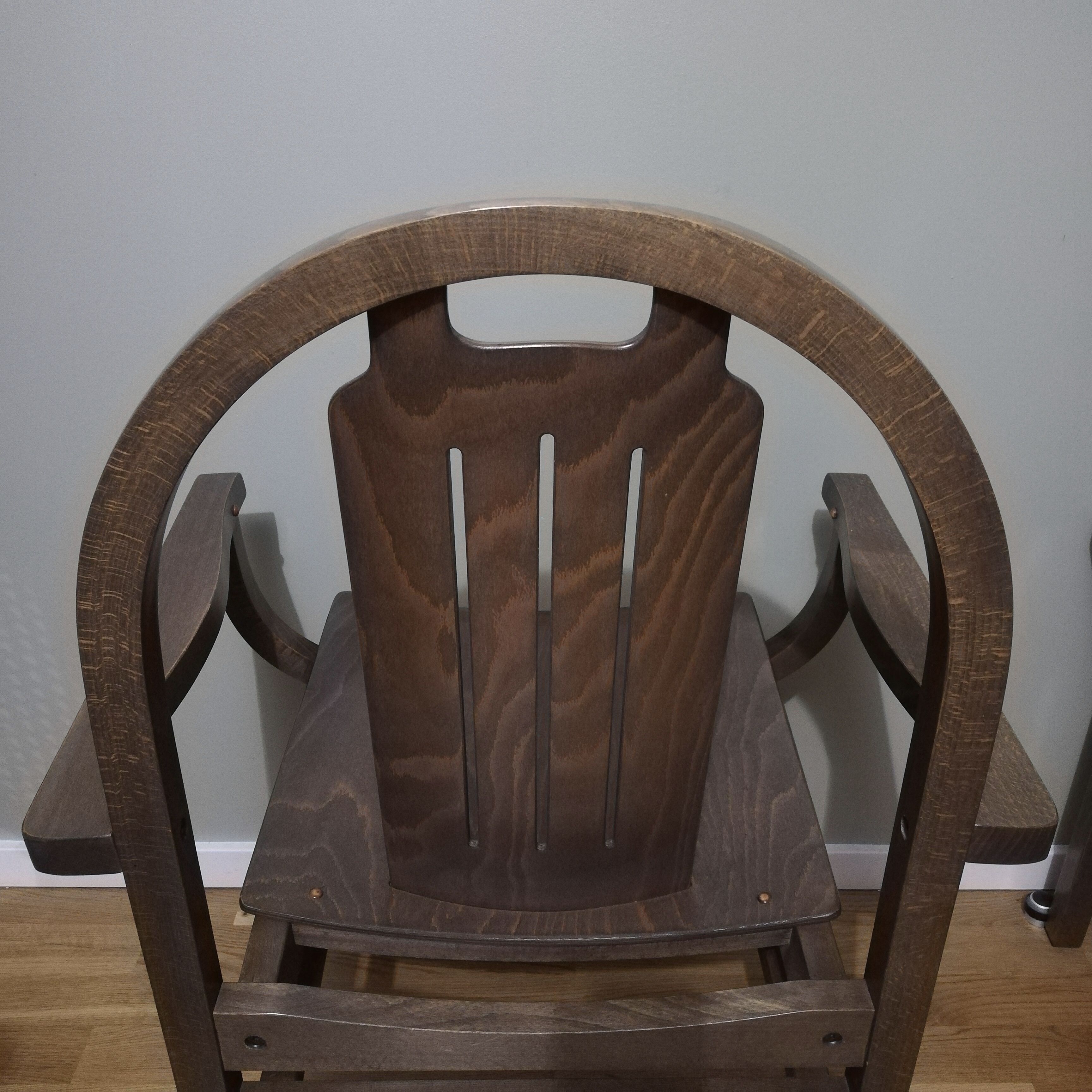 Pair of Baumann armchairs in stained beech model "Argos"