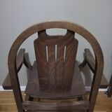 Paire de fauteuils Baumann en hêtre teinté modèle "Argos"