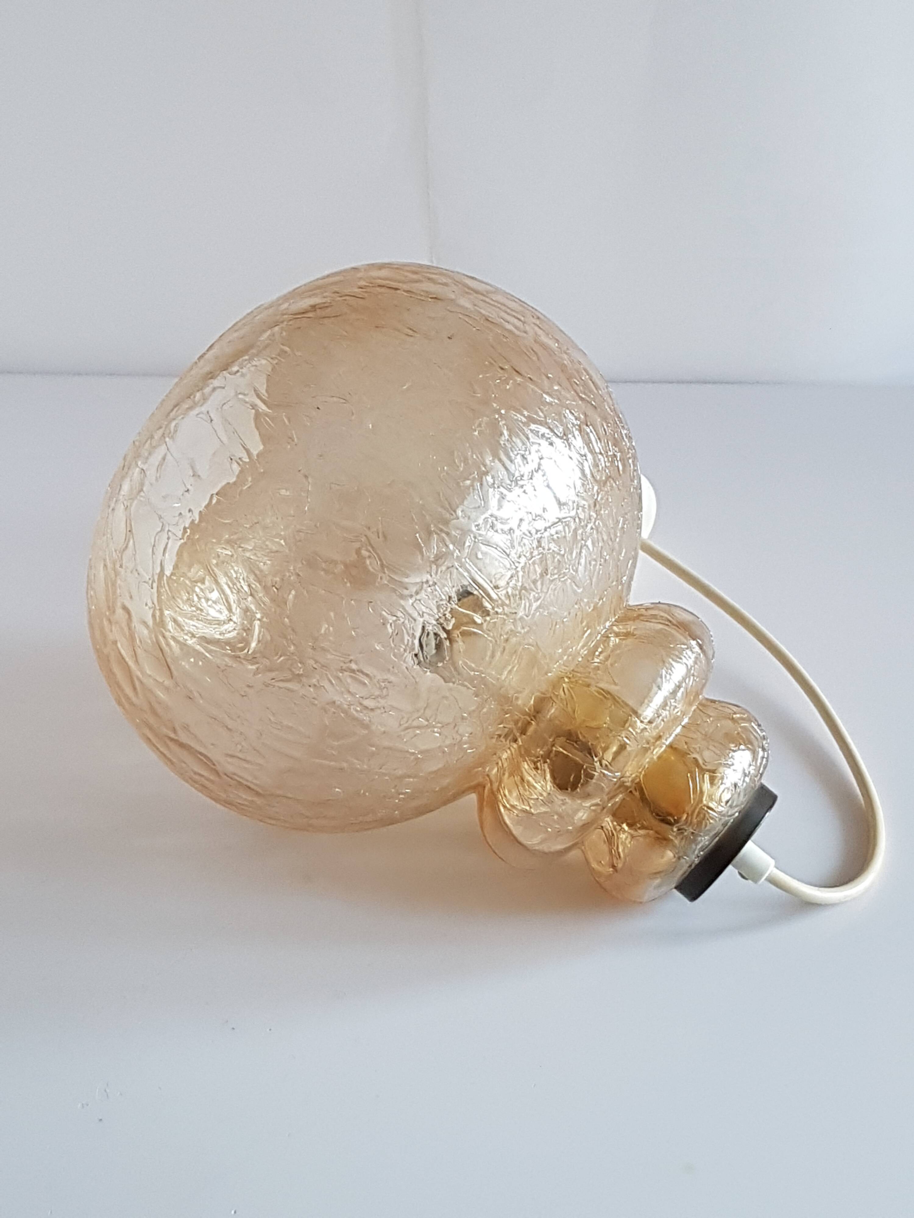Suspension vintage verre fumé année 1965