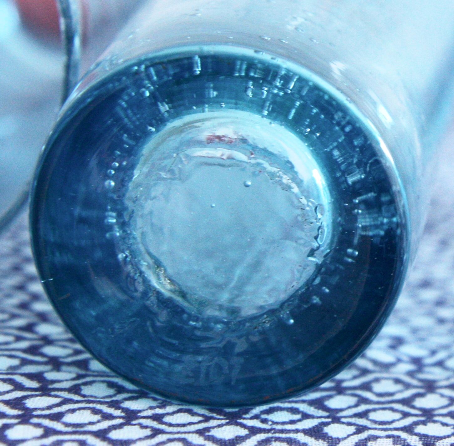 Six Biot glass orange glasses