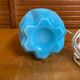 Foot of an old fair lamp chatard moulded blue glass vintage #e495
