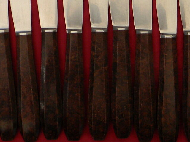 Lot de 12 couteaux Apollonox lame inox manche bakélite.