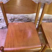 Set of 6 stackable vintage wooden chairs