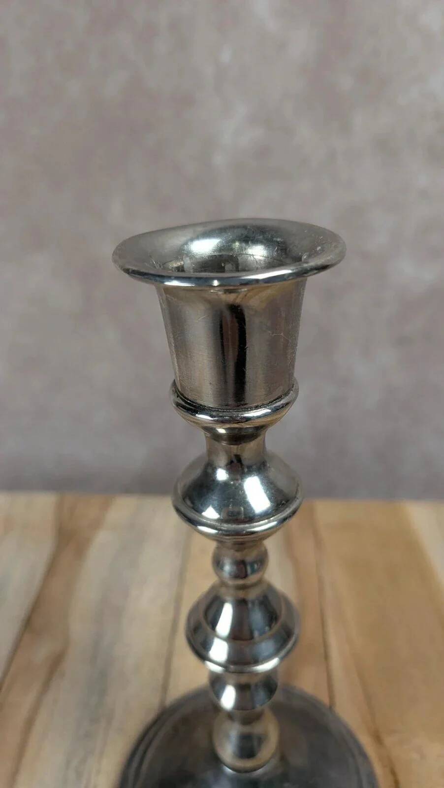 Silver-plated candlestick – vintage classic style
