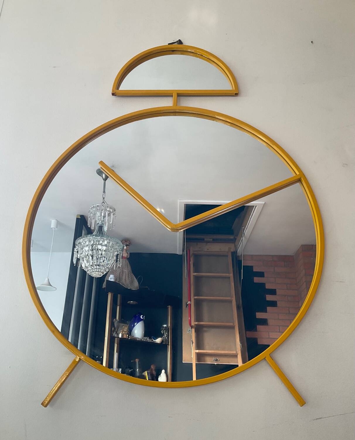 Large vintage Pilm Italy mirror in yellow metal
