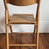 Vintage folding chair, rattan cane for Habitat, circa 70/80