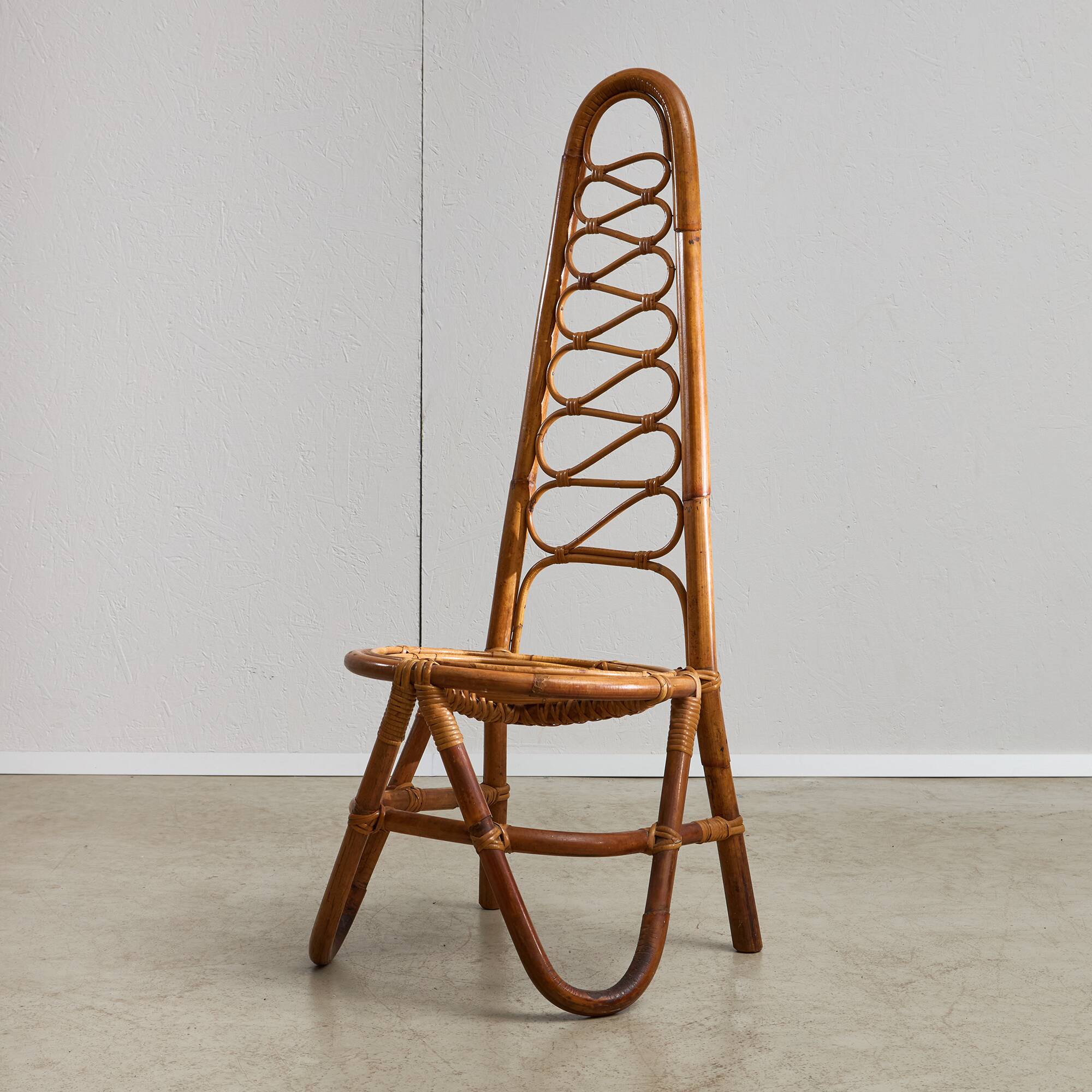 Curved Bamboo Chair, 1960s