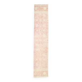 2x12 Pink & Beige Persian Runner Rug, 72x371Cm