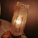 Wooden lamps with gilded glass hood, 70s