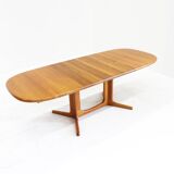 Vintage Glostrup Danish oval extendable dining table solid teak 1960s
