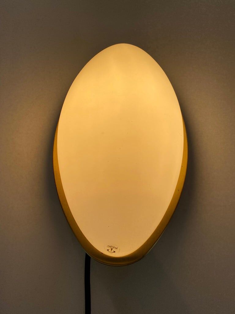 Pair of opaque glass wall lamps by Peill & Putzler, 1970, Germany