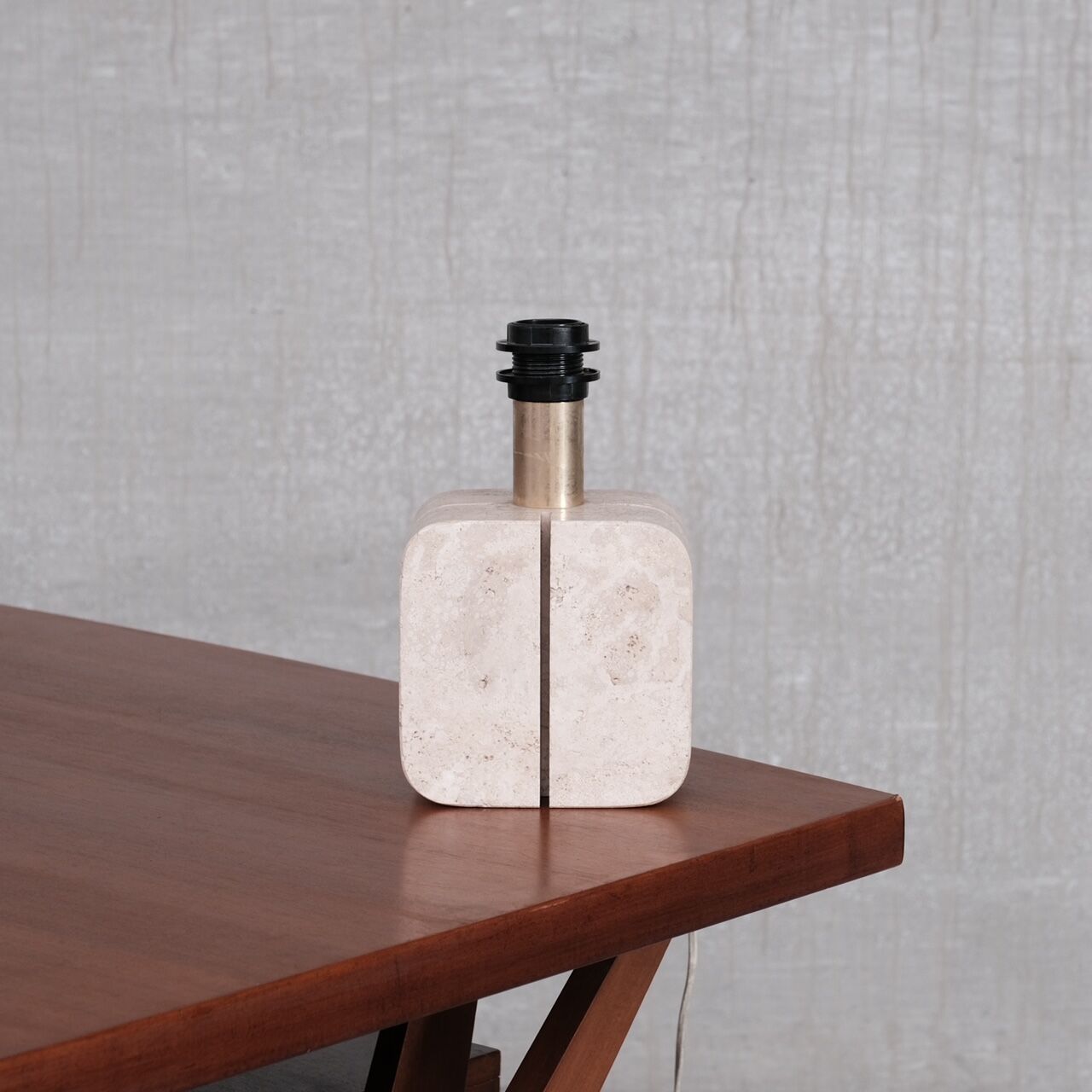 Italian travertine mid-century table lamp