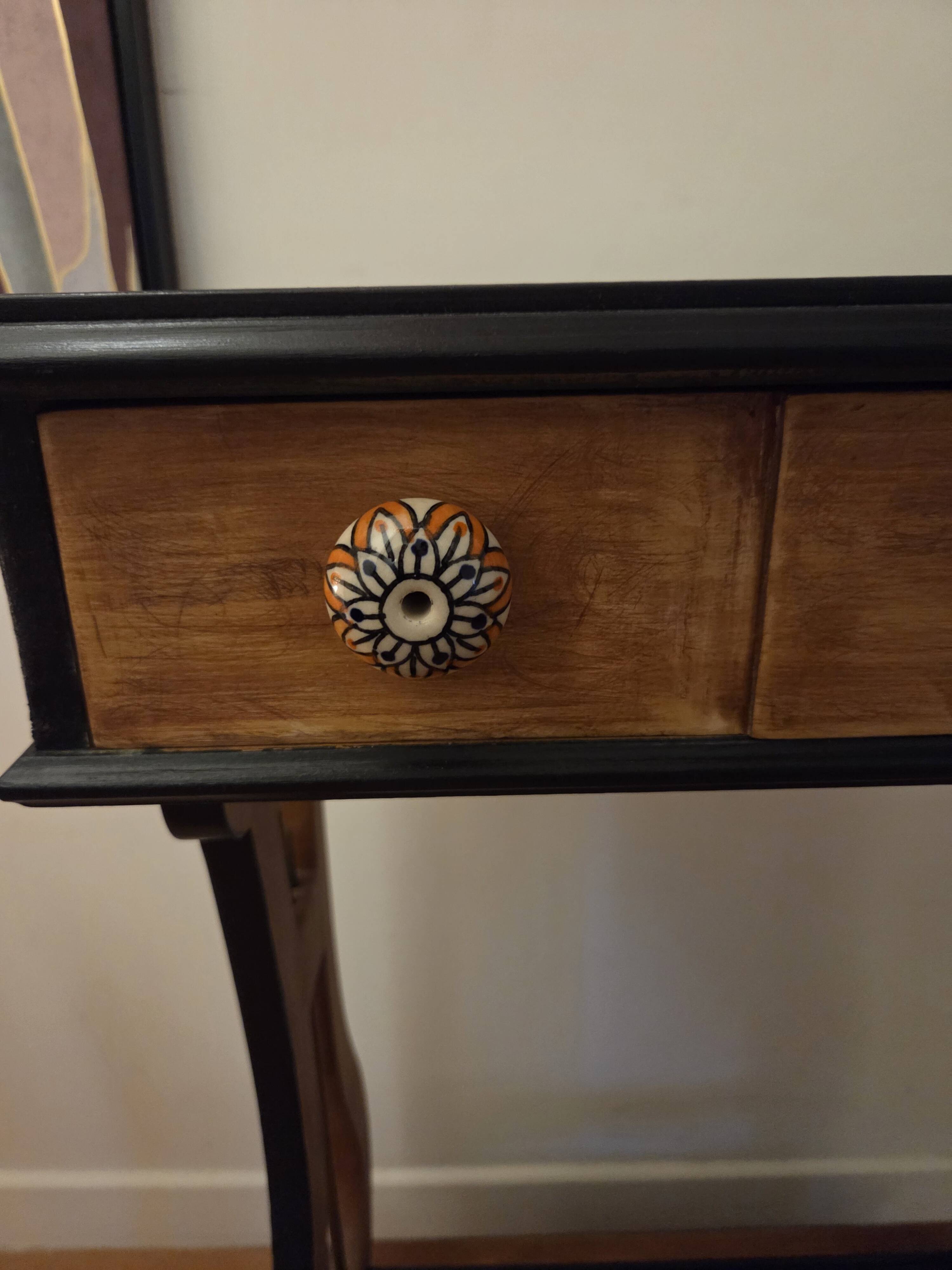 Lyre bedside table