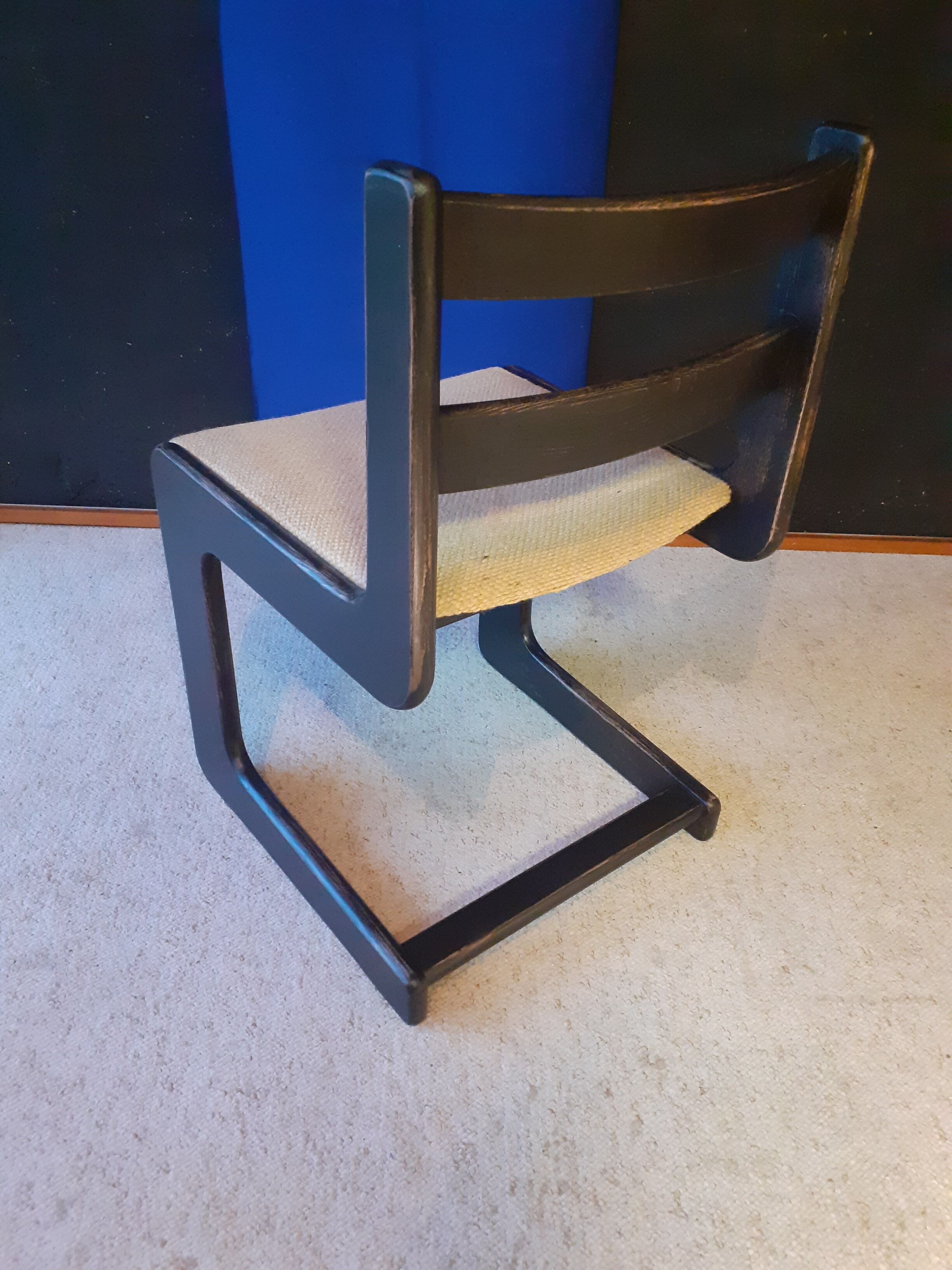 Dutch brutalist chair Casala in blackened wood around 1980