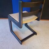 Dutch brutalist chair Casala in blackened wood around 1980