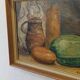 Vintage oil painting on plate "Still life".