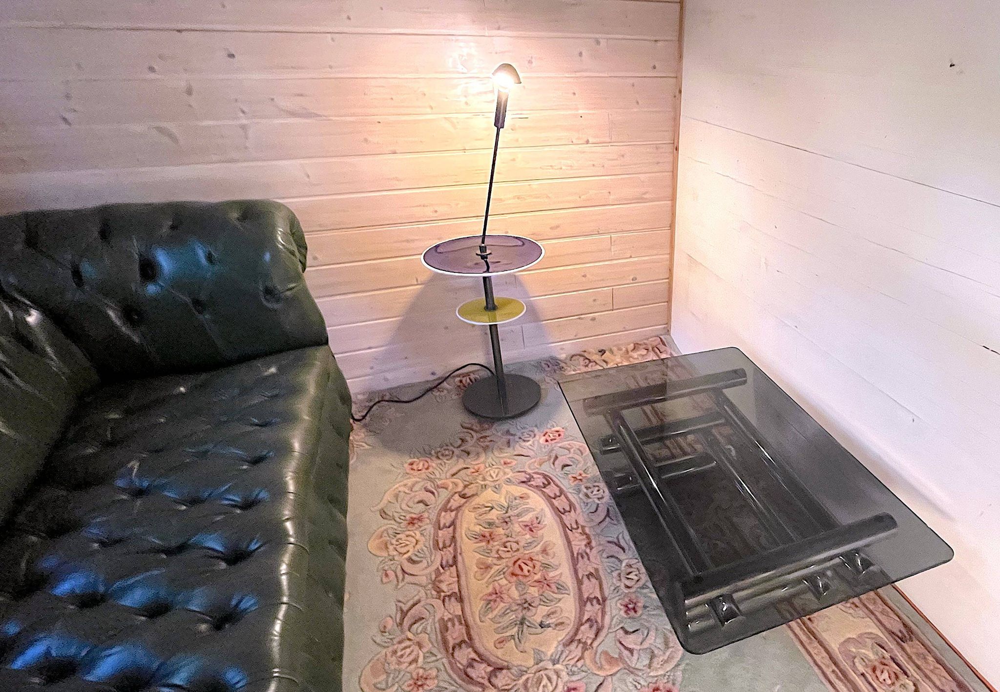 Chromed metal and smoked glass coffee table, dlg Willy Rizzo, mid-20th century
