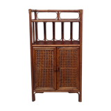 Vintage wood sideboard and rattan canning