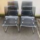 Set of 4 vintage chrome metal and plexiglass chairs