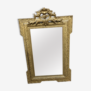 Old mirror gilded pediment 102 x 66 cm