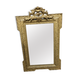 Old mirror gilded pediment 102 x 66 cm